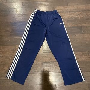 Adidas Striped Blue Sweatpants, Large